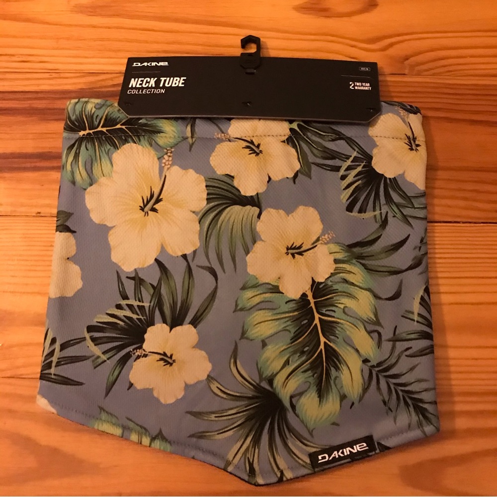 Dakine Tropical Floral Blue Neck Gater, NWT, OS